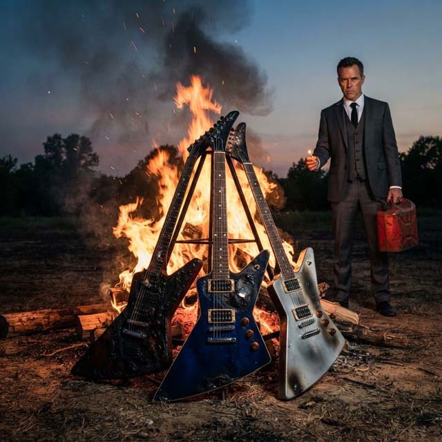 burning evil Explorer guitars